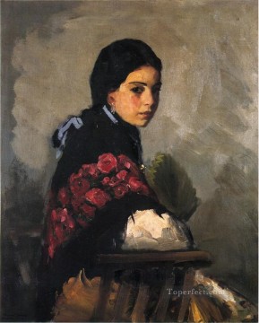  Ashcan Art Painting - Spanish Girl portrait Ashcan School Robert Henri